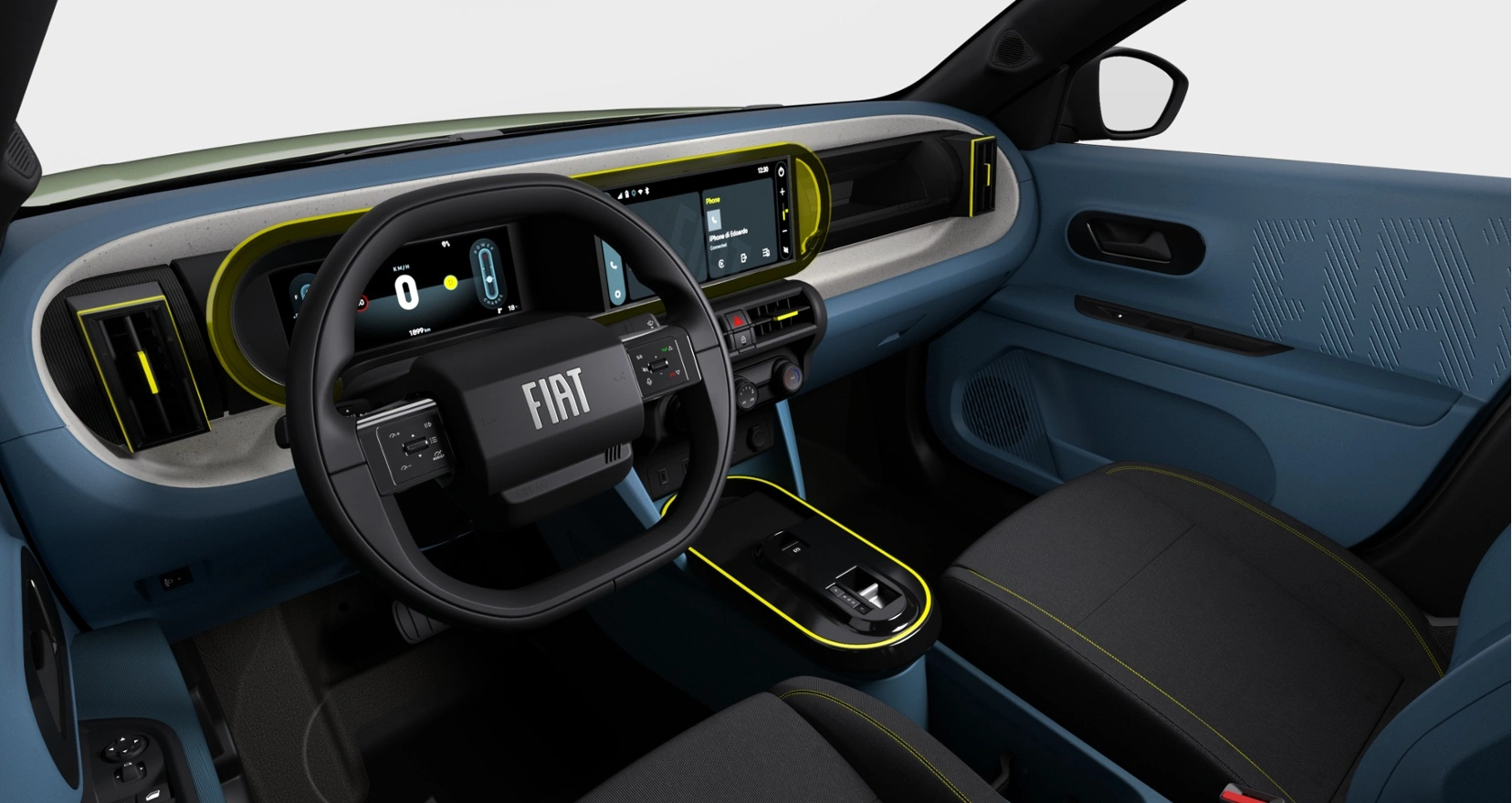 Unutrašnjost Fiat Grande Panda sa digitalnim ekranom